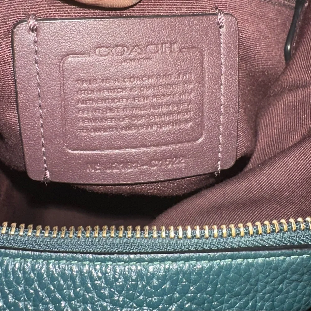 SOLD:  Coach Dark Teal Hobo Bag - Picture 3 of 11